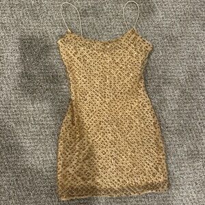 Oh Polly Gold Sequin Mini Dress